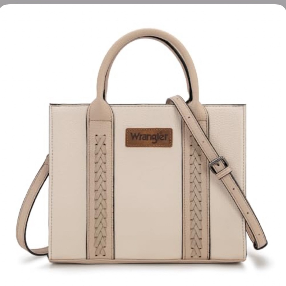 New Wrangler Beige Tote with Braided Accents